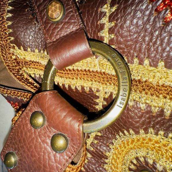 Y2K Isabella Fiore Carina Jeweled Crocheted Hobo Shoulder Bag Handbag Boho Chic - Picture 10 of 11